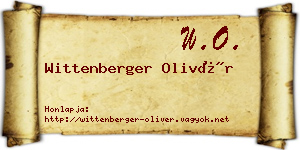 Wittenberger Olivér névjegykártya